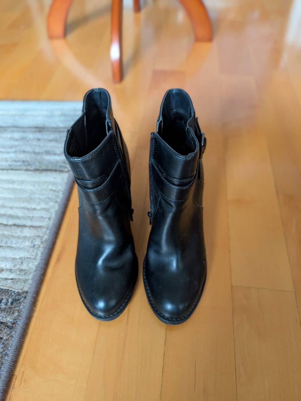 Women's Black Ankle Boots - Classic Leather Chelsea Style